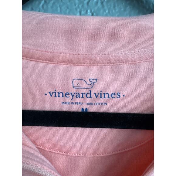 Women's Vineyard Vines 100% Cotton Quarter Zip Pullover size M in Pink Preppy - Picture 2 of 4